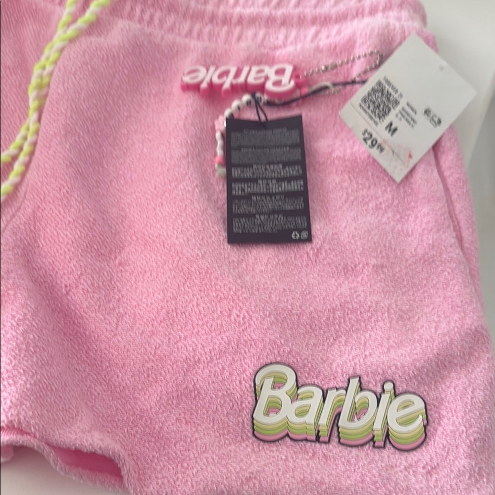 NWT! Barbie Light Pink Womens Terry Shorts